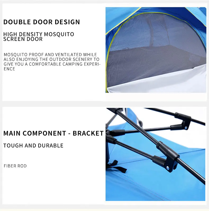 Tking P-series Upgrade Upf 50+ Zelt Barraca 3-4 Man Tent Waterproof Family Foldable Tents Camping