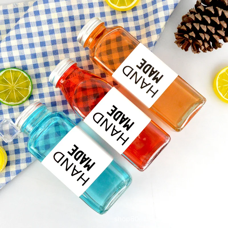 Best-selling 120ml square glass bottle with silver aluminum lid and lid with inner gasket + inner plug cap