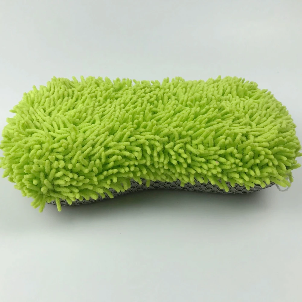 soft green clean  car wash sponge cloth
