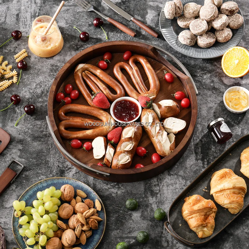 Пользовательские печатные деревянные сервировочные круглые