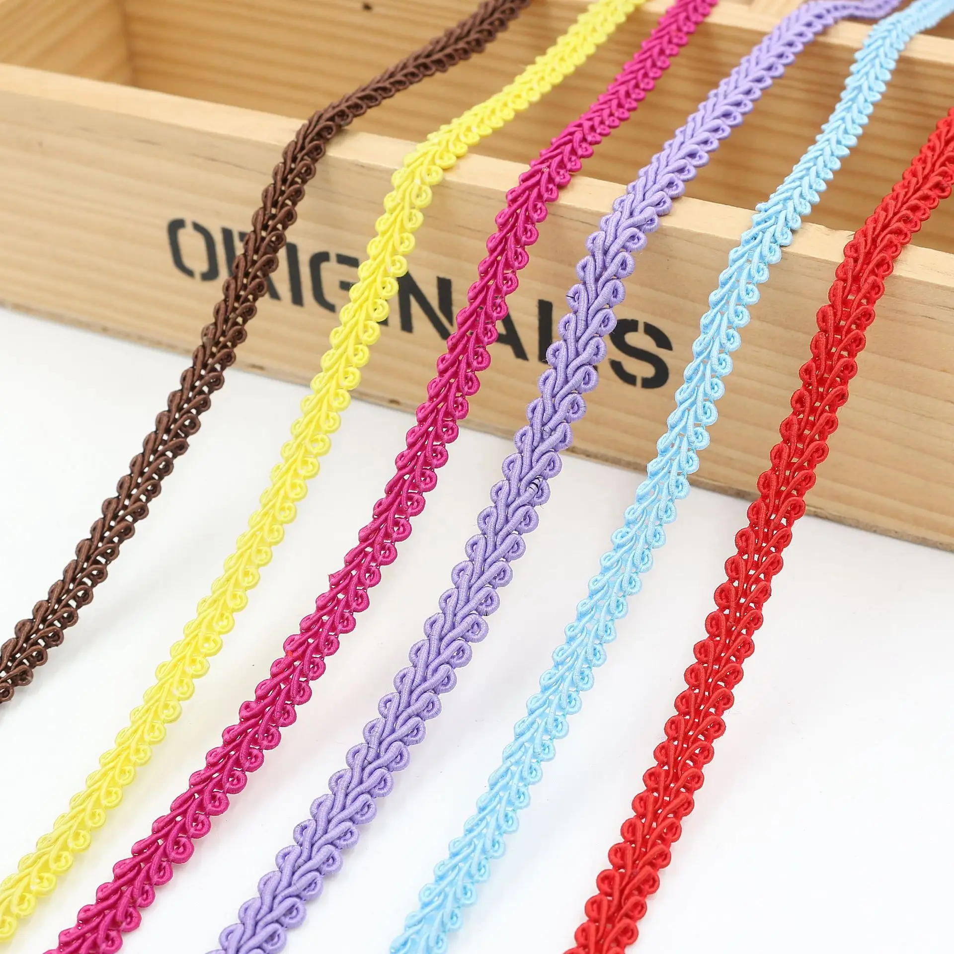 Solid Color Braided Lace Roll for DIY Garment Cloth Decorations