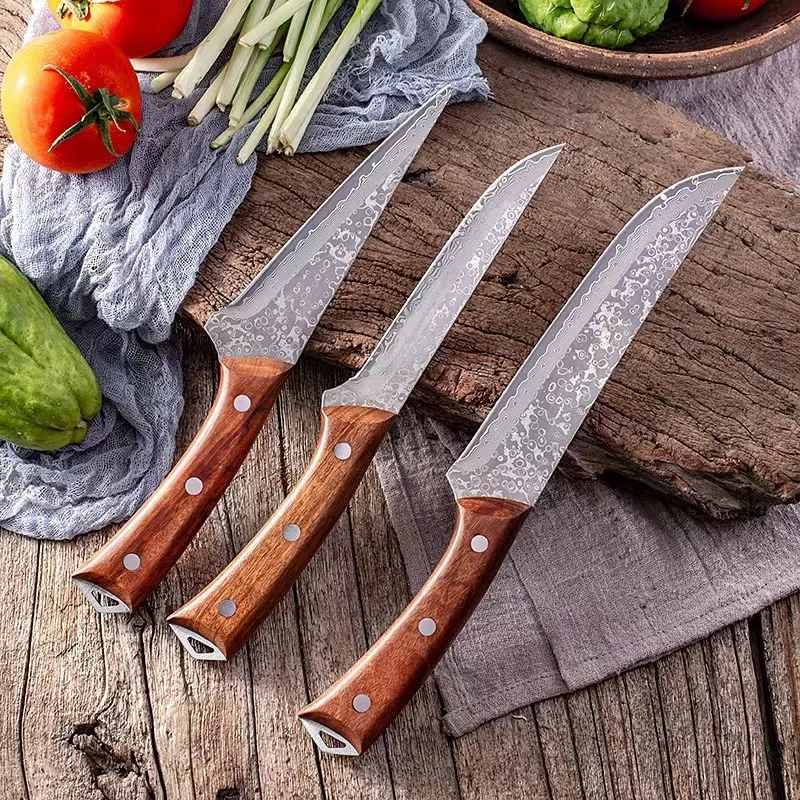 Very good quality Professional knife  damascus kitchen  chef knives set  pakistan  price  with ebony wooden handles