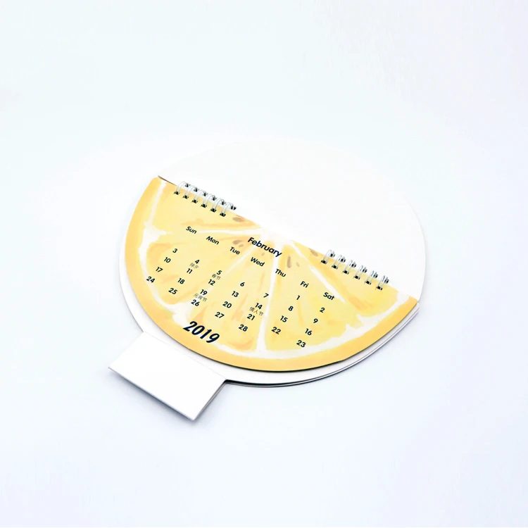 
Promotional Colorful Customized Lemon Design Spiral Desk Calendar 