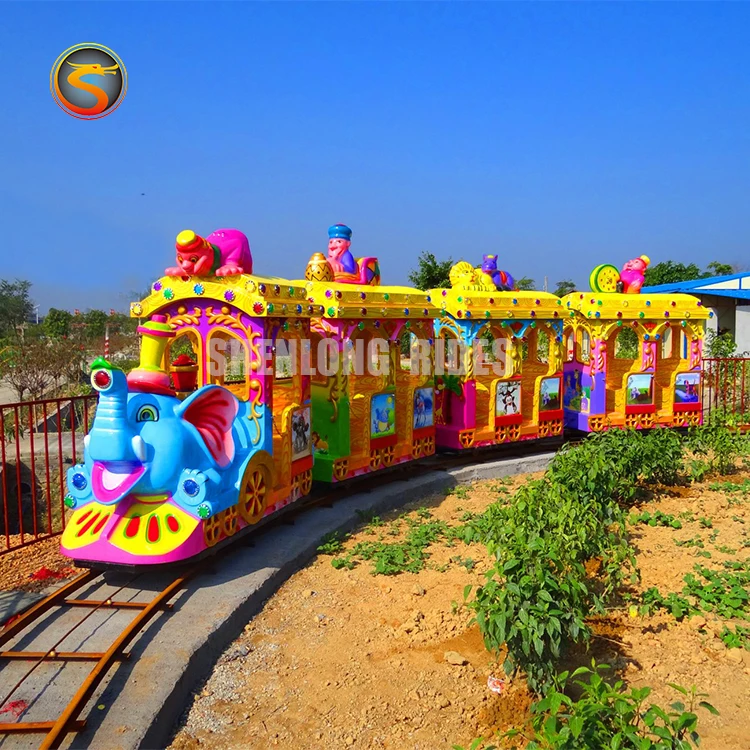 Amusement park games kid electric train  track train rides for sale.jpg