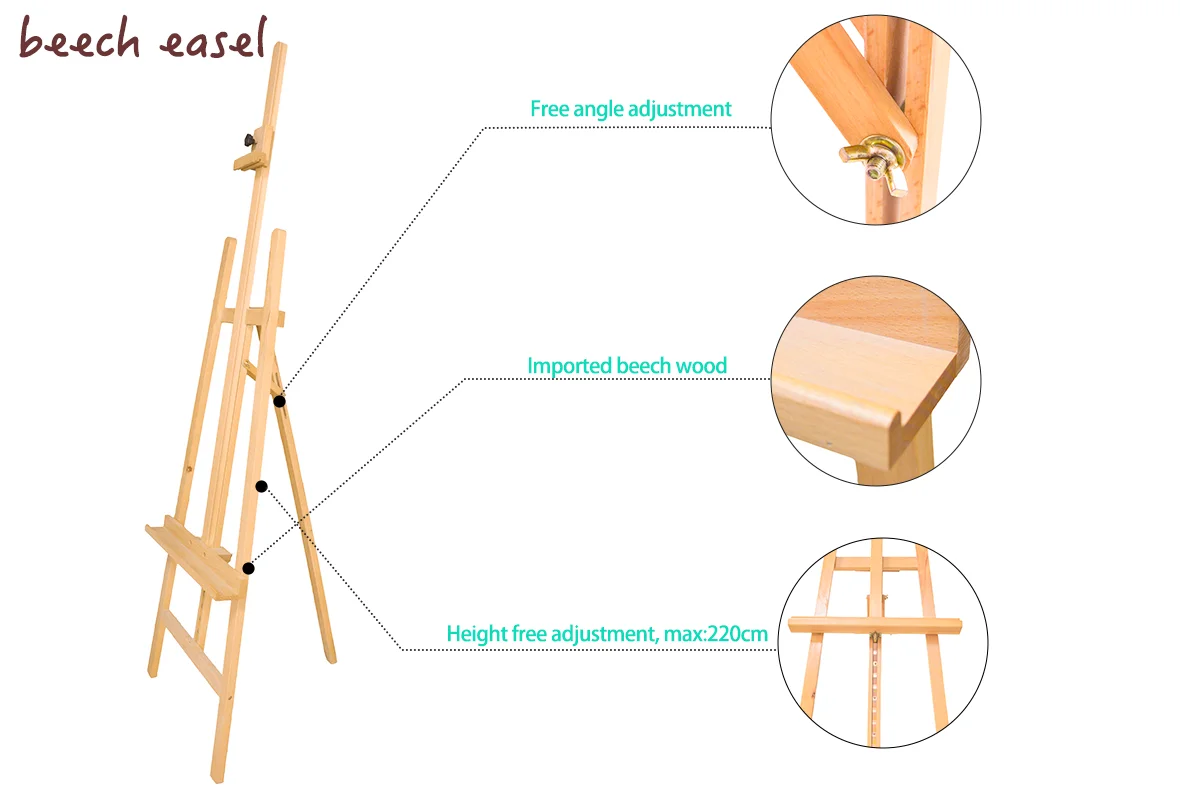 professional easels solid wood table large Easel painting large easel stand for oil painting