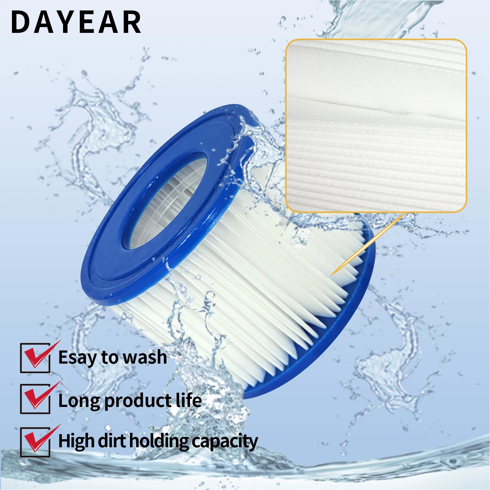 Intex PureSpa Type S1 Pool Filter Replacement Cartridges for Intex 29011E Type S1 Hot Tub Filters prb50-in Type VI SPA