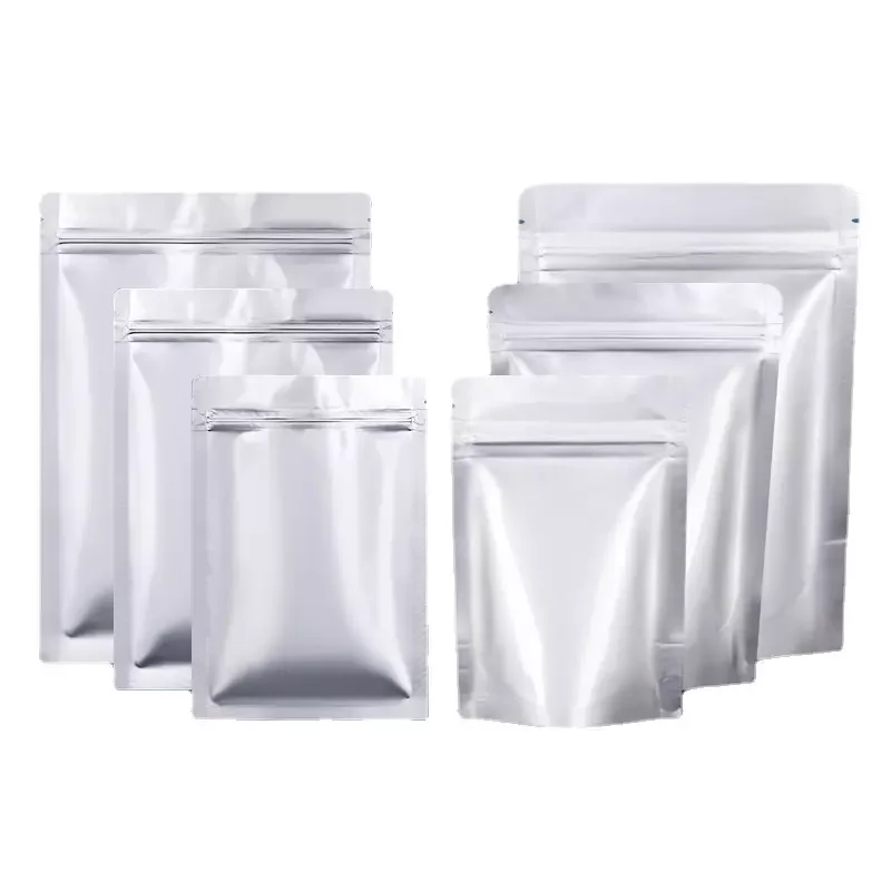 3-Side Seal Sachet with Moisture Barrier Stand-Up Style Aluminum Foil Zip Lock Bags PE PET Plastic Moisture Sensitive Products
