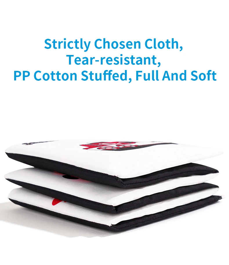 Custom Baby Sensory Crinkle Black, White high contrast Soft Book Cloth Books Early Education Toys for Babies Infant Cot Pram use