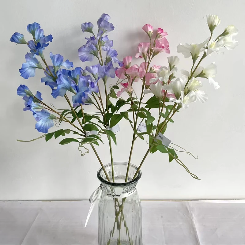 Wholesale Artificial Sweet Pea Blossom Flower Plant For Home Garden Decoration