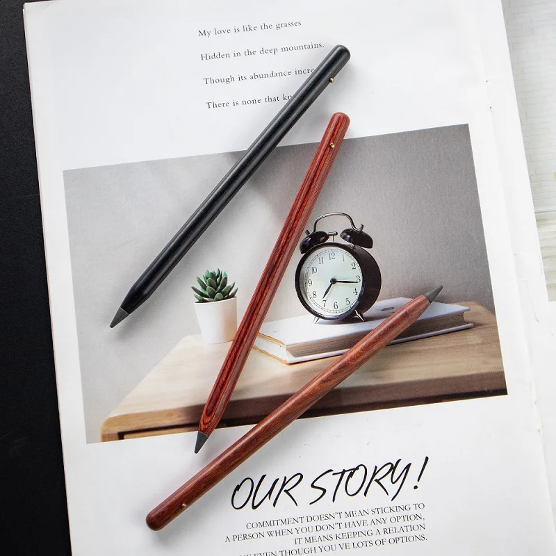 inkless pen perpetual wriiting graphite forever sharp tip custom Printed promotion hot sale eco-friendly hb wood pencil