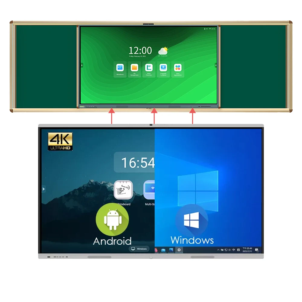 55 inch smart board touch LED screen Electronic Writing Board  Mobile bracket Aluminum Alloy Frame Smart Blackboard for School