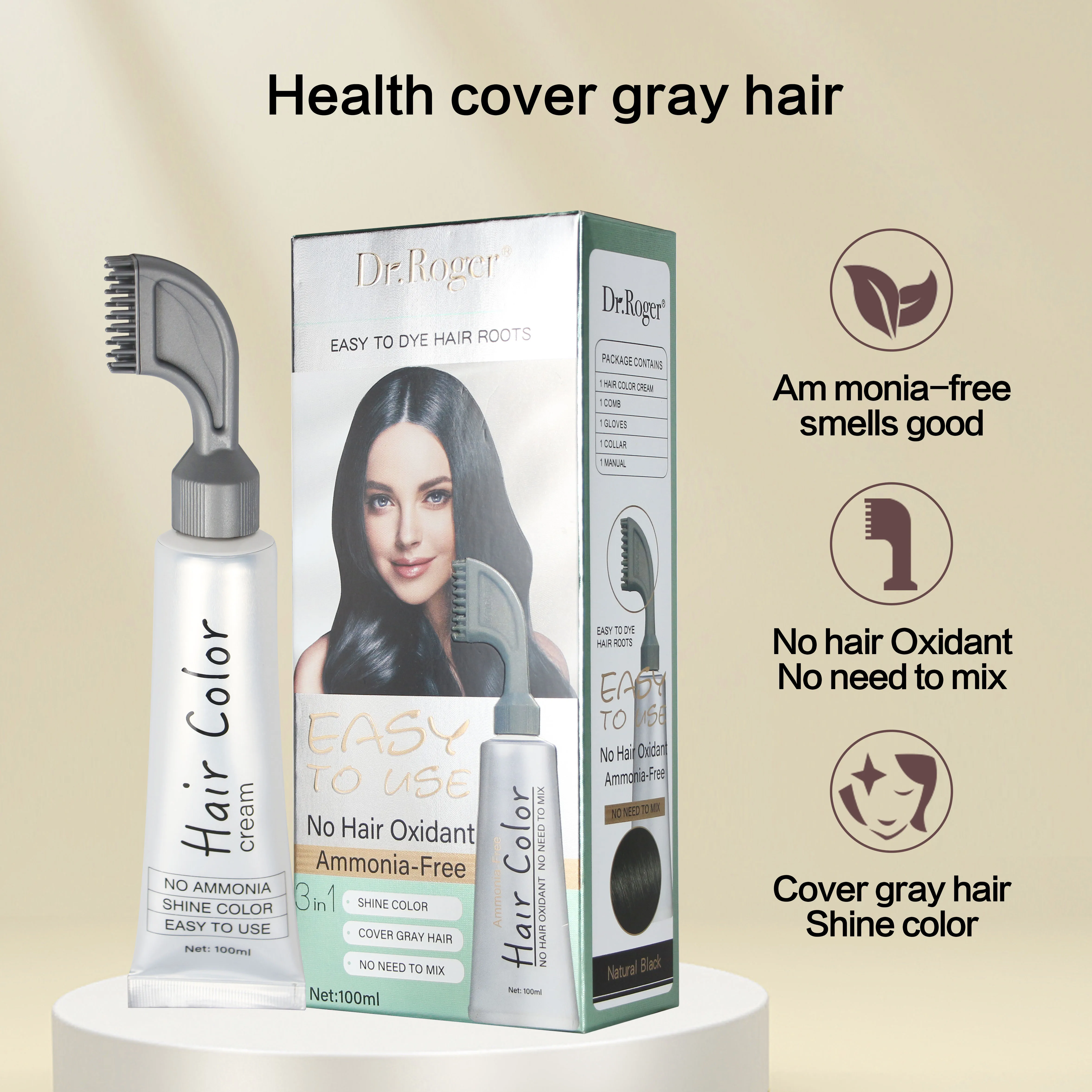 New Arrival Hair Care Comb Magic White Hair Dye Wholesale Magic Black Hair Color Dye with Comb