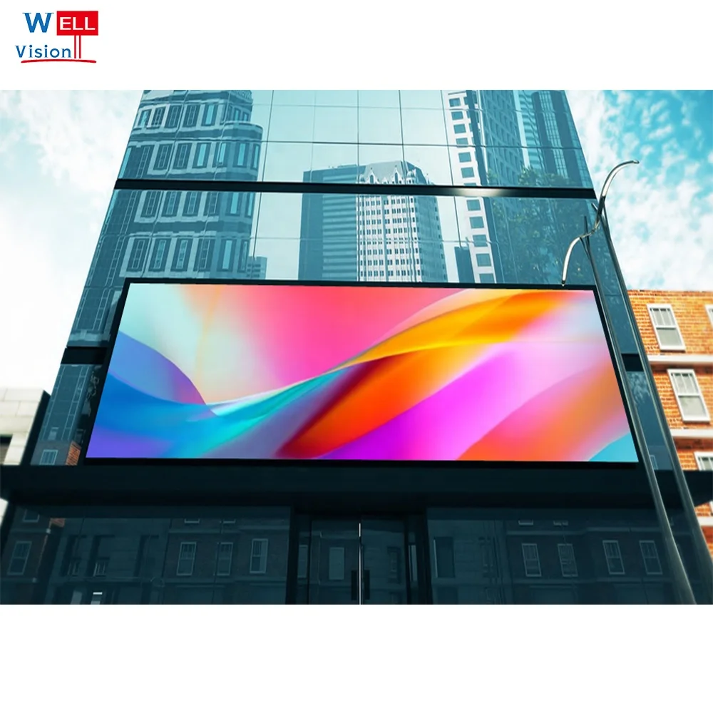Wellvision P8 многоцветный наружный рекламный светодиодный щит фиксированная установка дисплей видео настенный экран