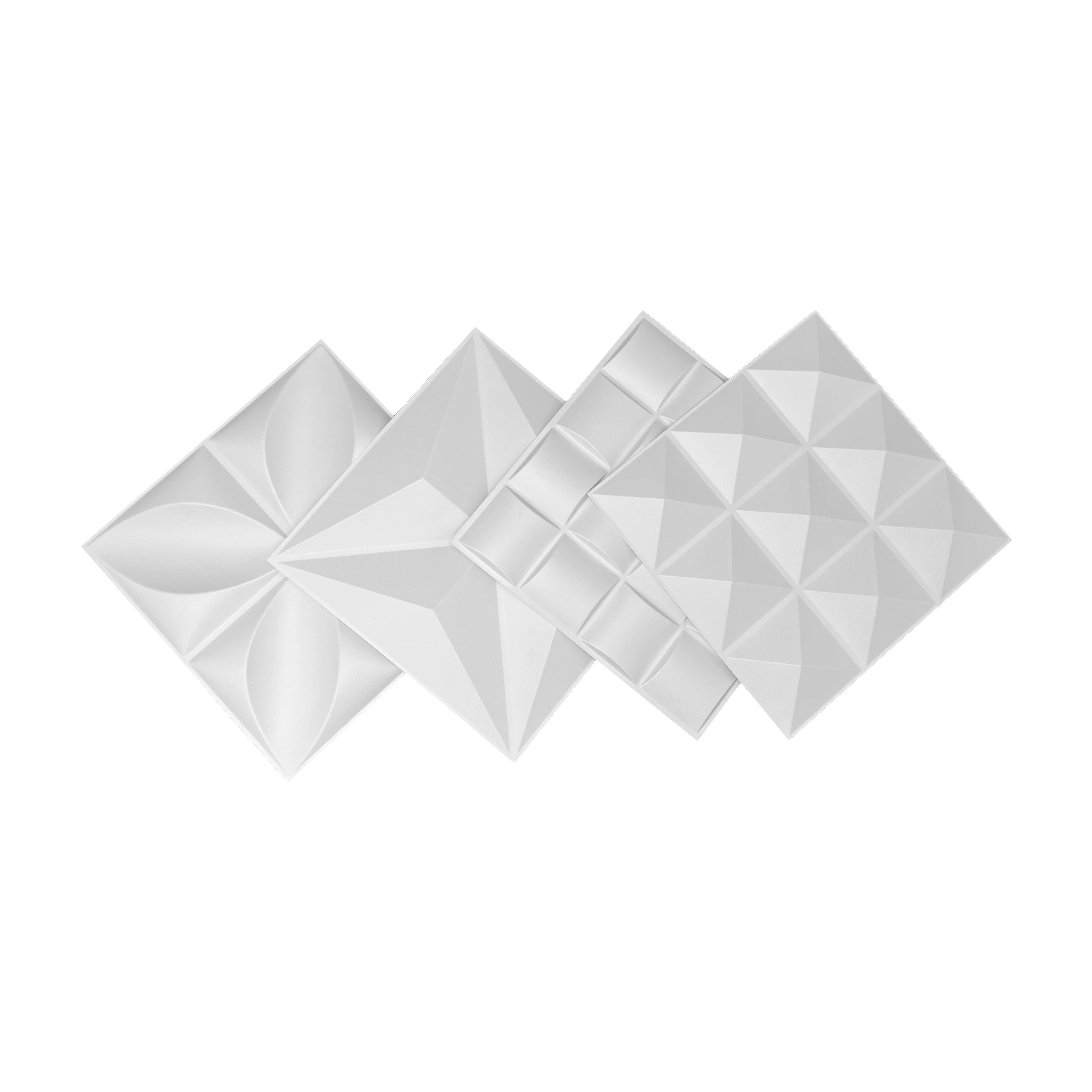 Diamond White 3D Wall Panel Geometrical Marble Alternative PVC Decor Panel PVC Board for decoration