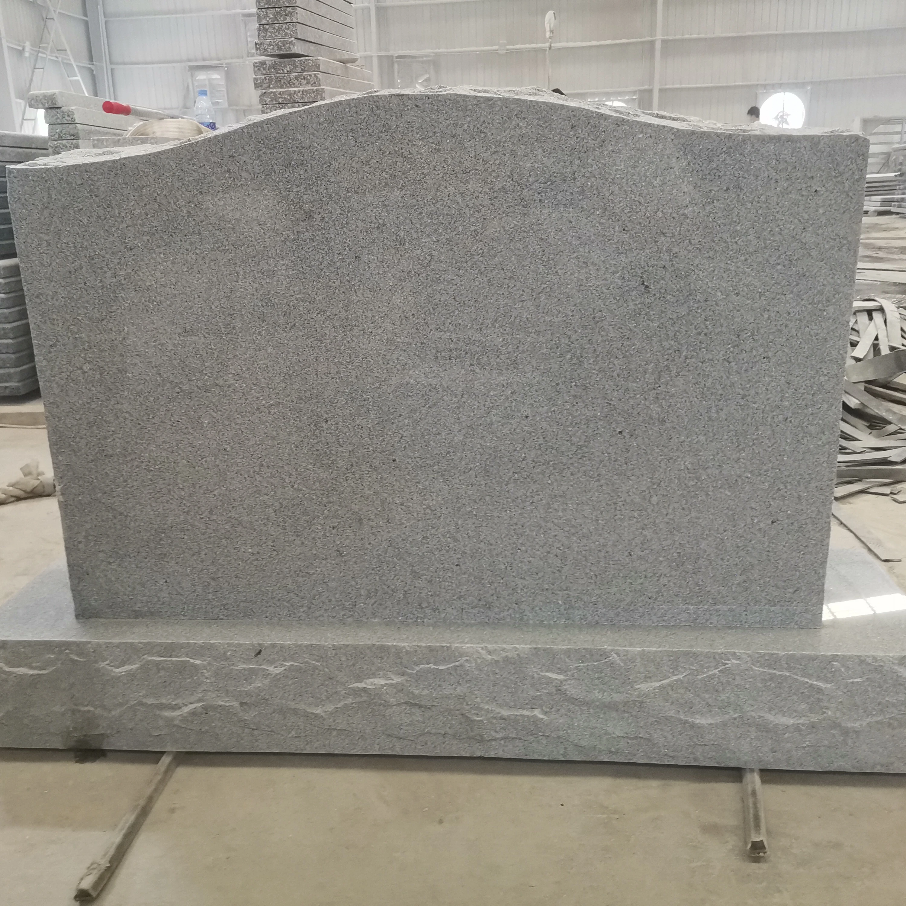 Cheap China Grey Granite Upright Serp Shape Headstones With base for Cemetery Monuments Grave Tombstone