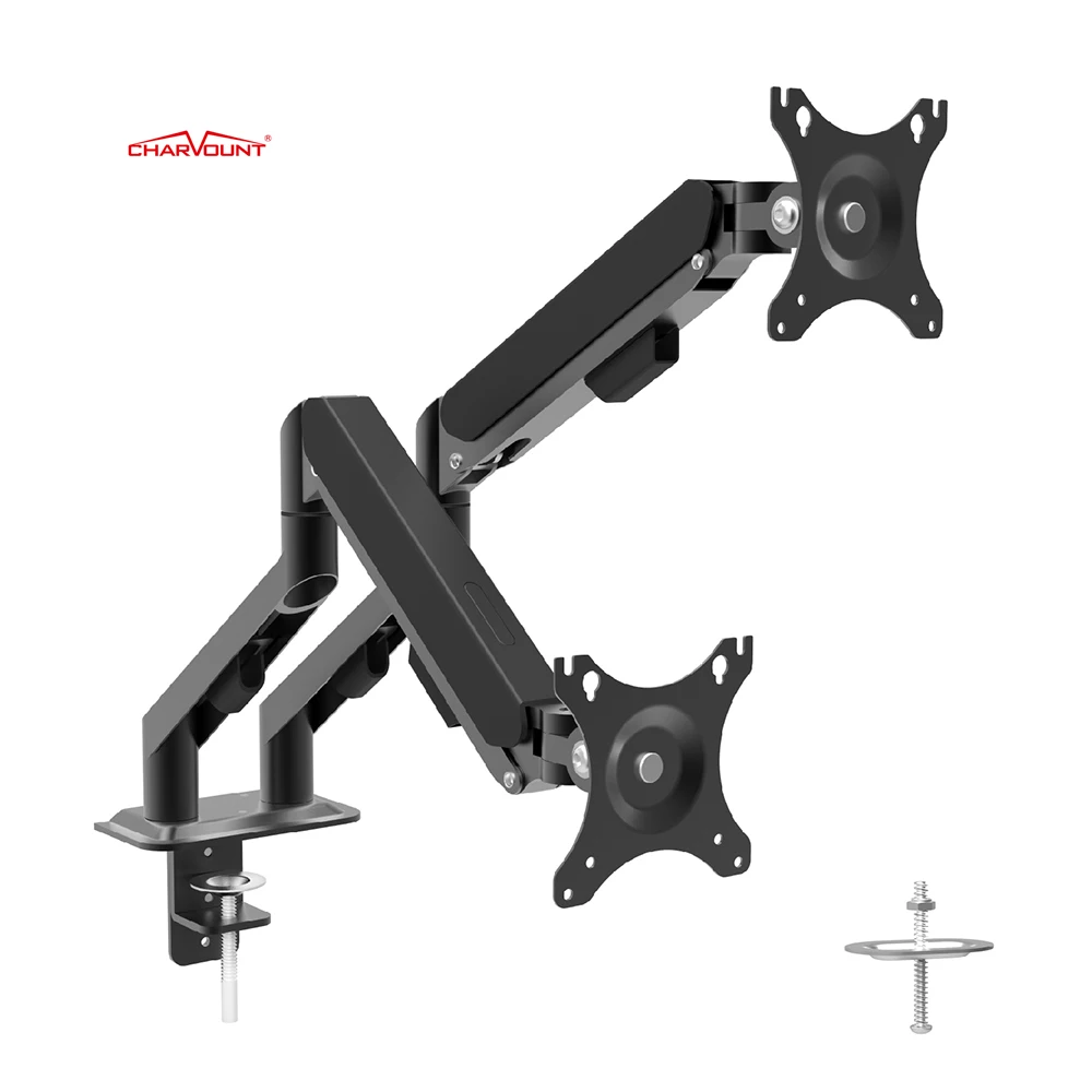Charmount Professional supply 180 degrees swivel gas spring height adjustable monitor mount Max VESA 100*100mm monitor stand