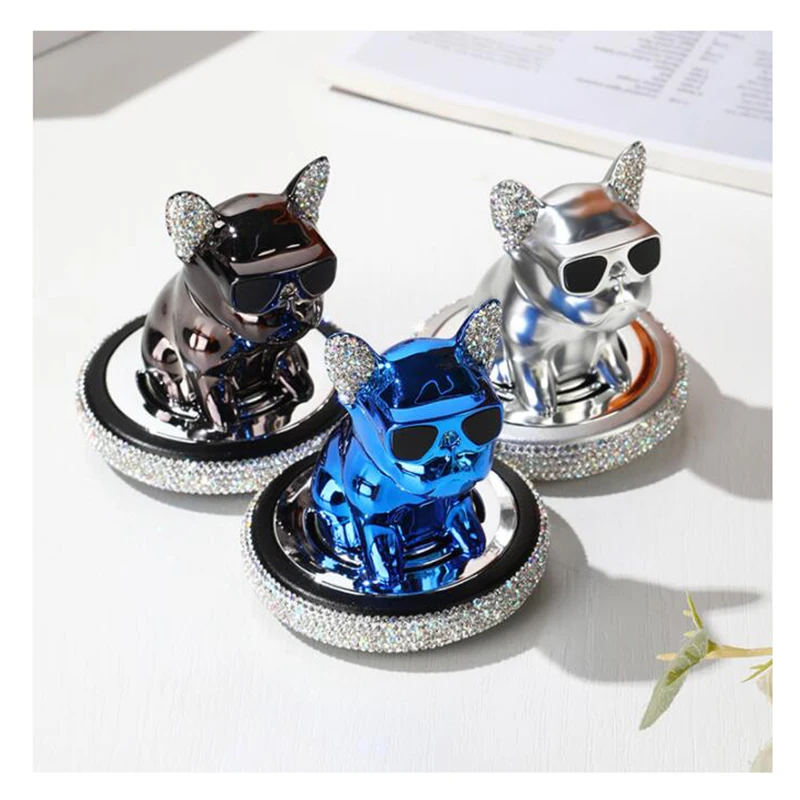 Crystal Diamond Dog Aromatherapy Car Accessories Interior Decoration Auto Ornaments Solid Perfume French Bulldog Car Fresheners