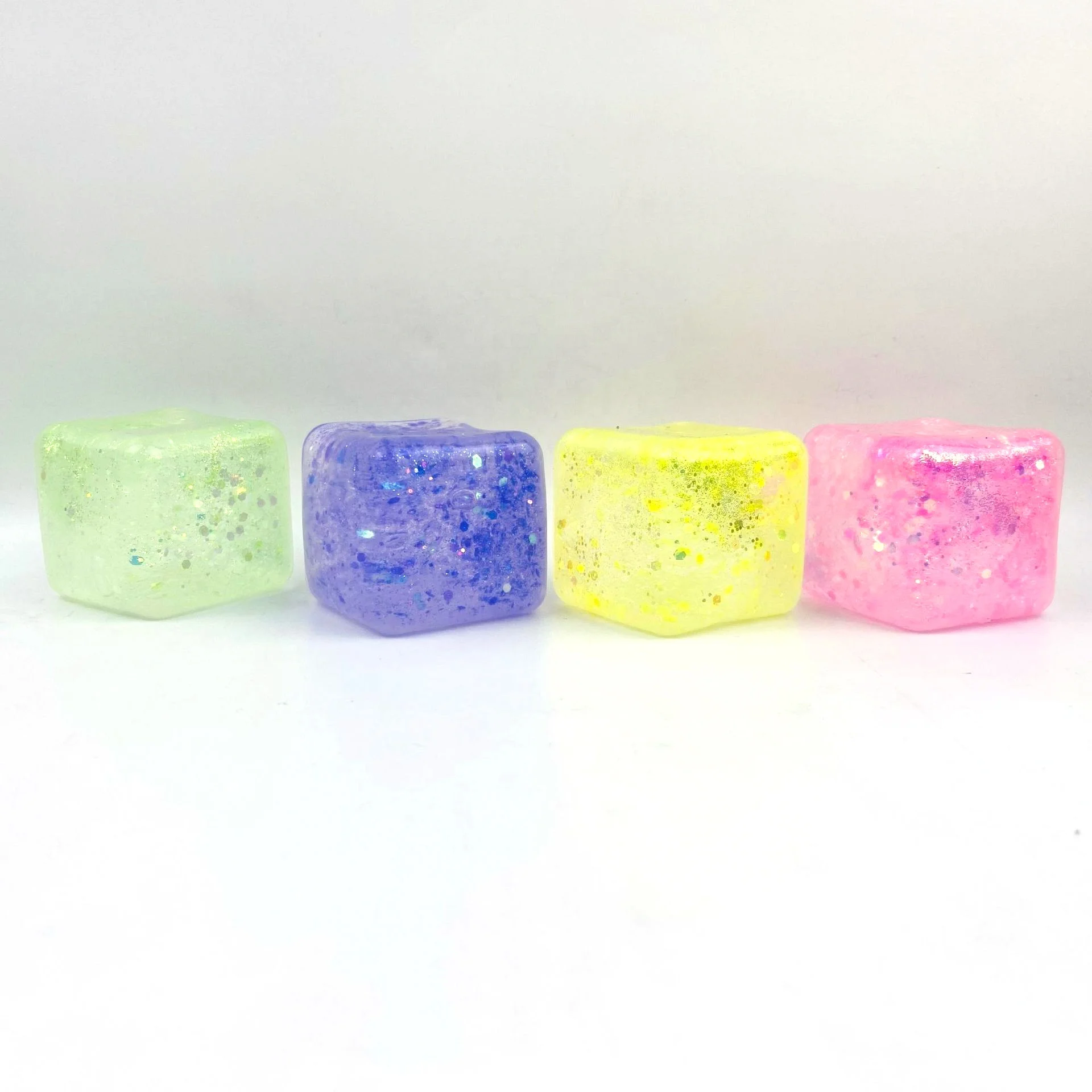 Wholesale Custom Cute Cube Glitter Jelly Fidget Gel Squishy Squeeze Stress  Ball Toys Fidget Toys