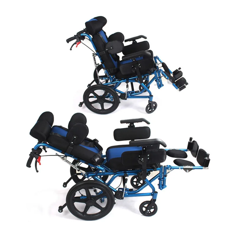 Disabled children with cerebral palsy wheelchair full lying high back multi-functional safety protection  wheelchair