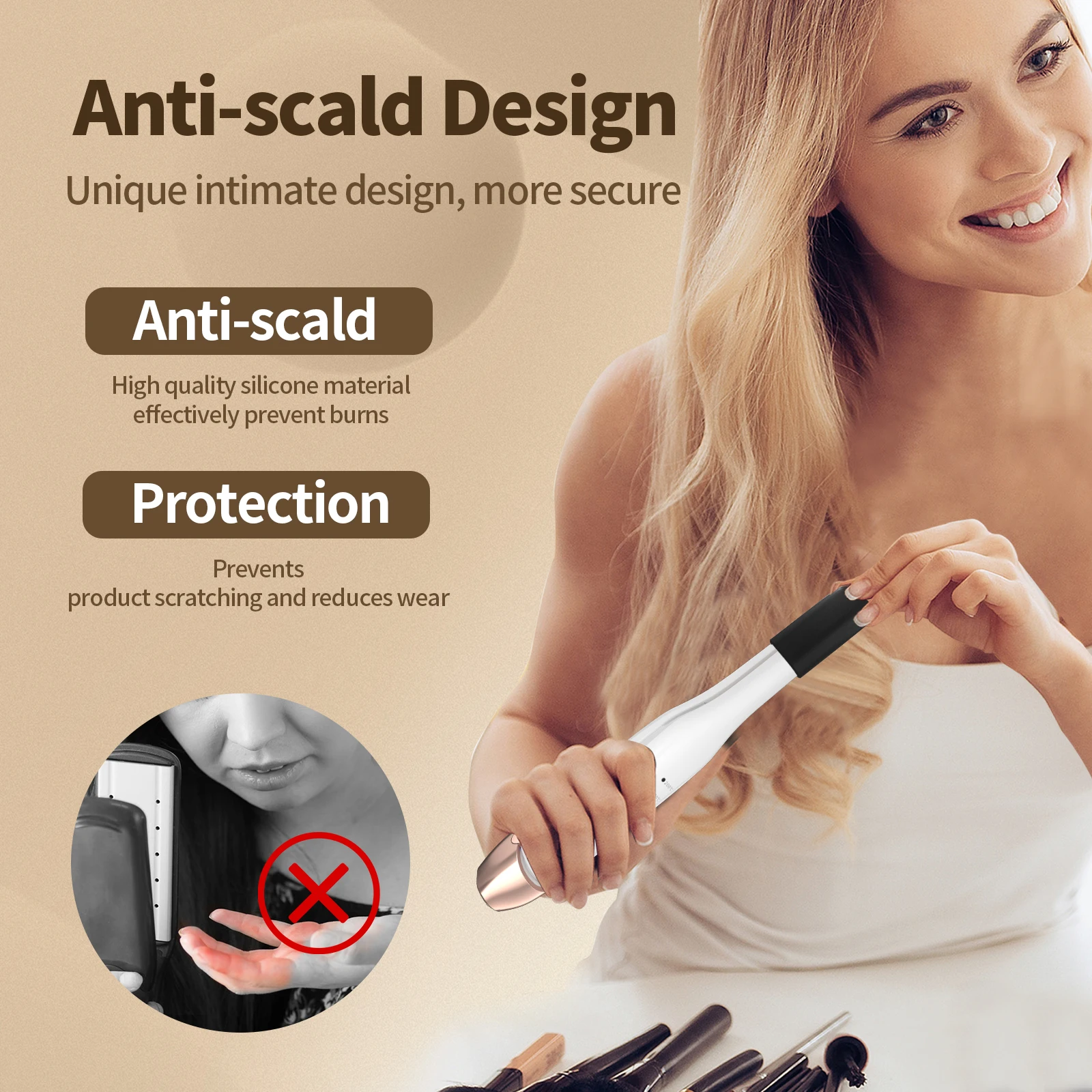 Lightweight Wireless Rechargeable Mini Hair Straightener Portable Hair Iron Antiscald Hair Straightener With Charging Base