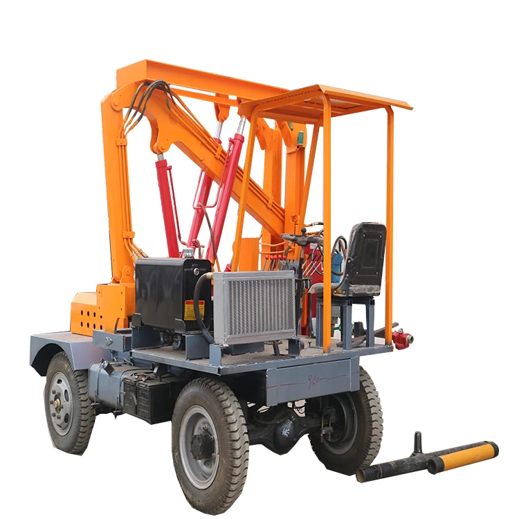 
Highway guardrail pile driver equipment ground screw piling machine 