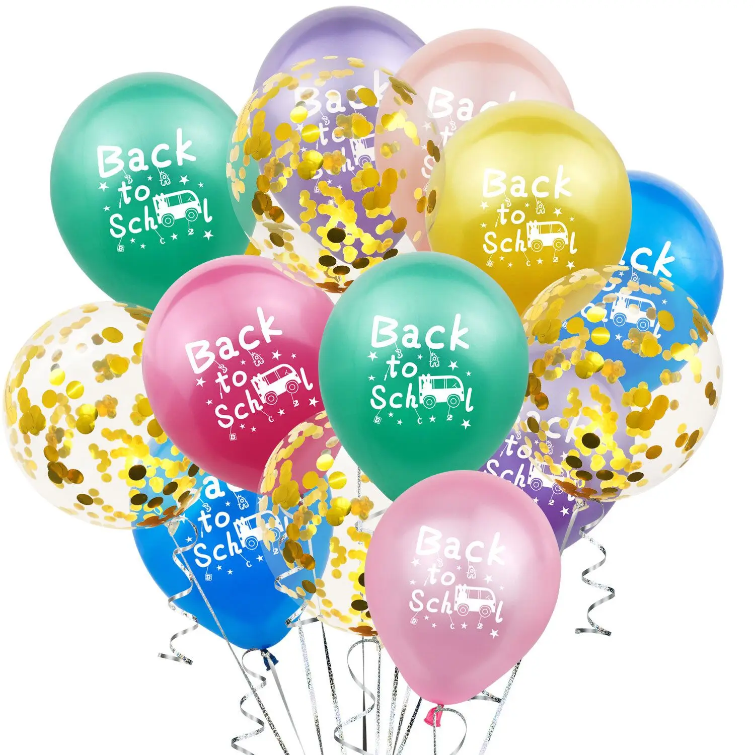 Back to school Latex colorful sequins balloons class party decorations