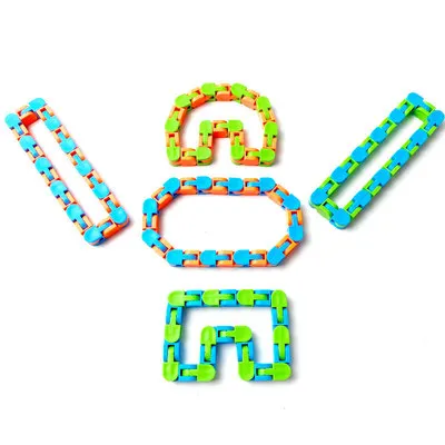 
2021 Amazon hot sell 24 Links wacky tracks magic puzzle cube track toy bike chain shape fidget toy snake finger sensory toys 