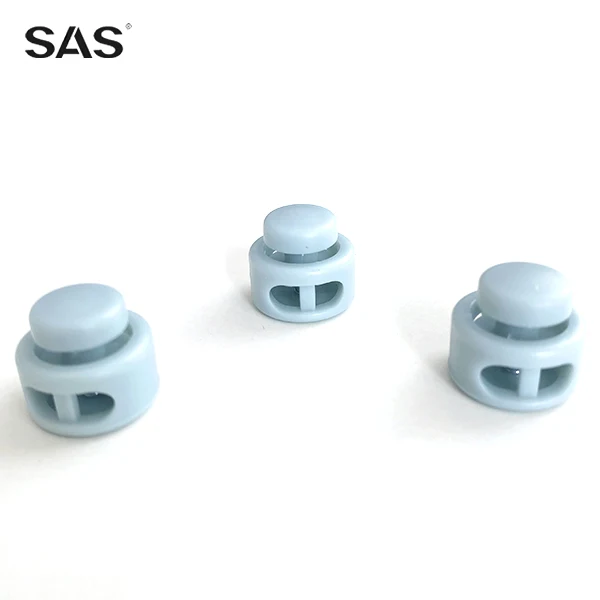 SAS In Stock Good Material Blue Decorative Rope Cord Lock Plastic Stopper for Rope Drawstring