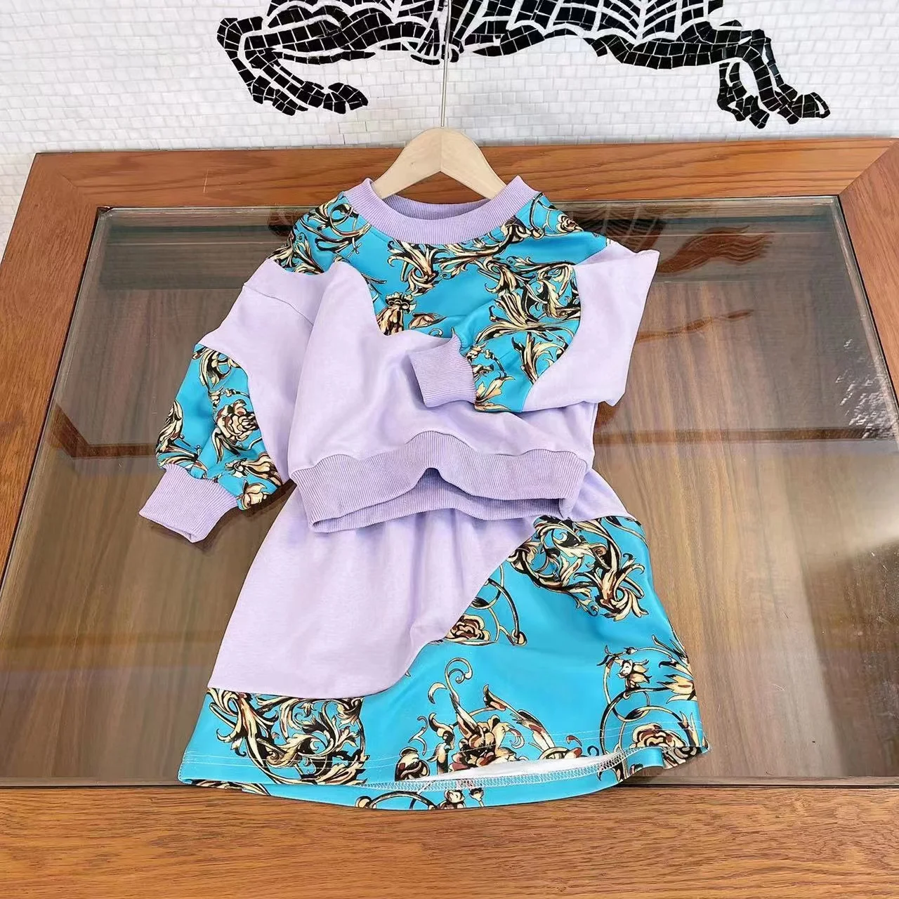 Fashion Kids Autumn Dress Cotton Branded Girls Set