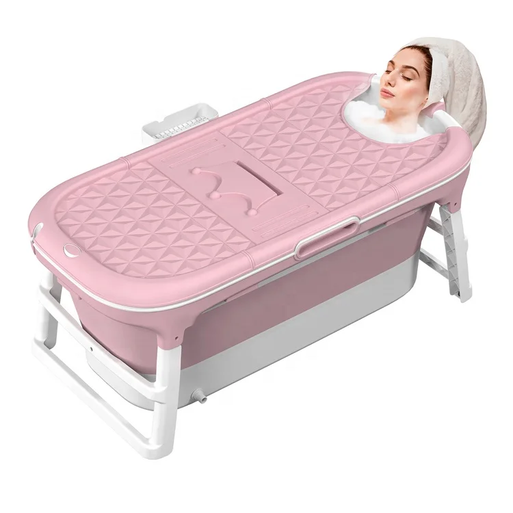  Europe Free Shipping 128CM Swimming Pool Bath Bucket Portable Large Size Folding Bathtub For