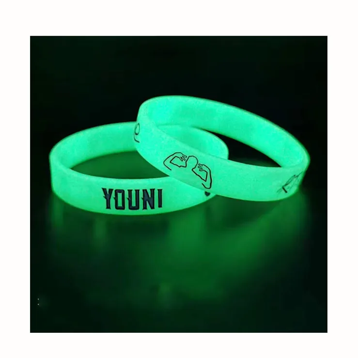 Custom Made Wristbands For Events Custom Rubber Wristband Bracelet Set Rubber Bracelet Luminous Glowing Glow Silicone Bracelet