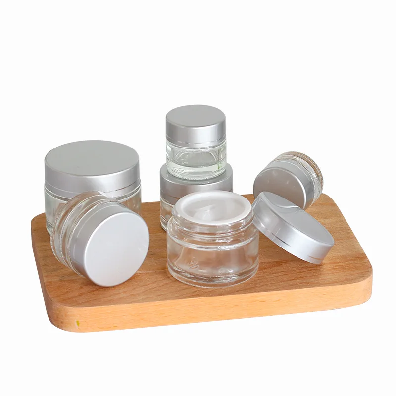 2024 wholesale factory 5g 10g 15g 20g 30g 50g 100g Cosmetics Skincare Eye Cream Containers Face Cream Glass Jar with Lid