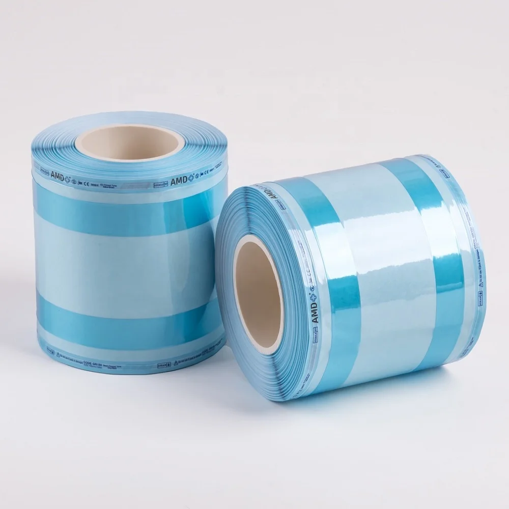 
High Quality Medical Sterilization Gusseted Reel Pouch for Autoclave Steam/EO Sterilization GR75 75mm*25mm*100m 