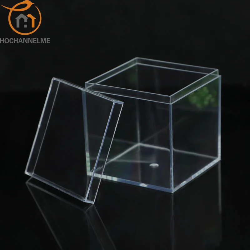 Transparent acrylic box with lid plastic storage box small gift square packaging box food candy acrylic storage home