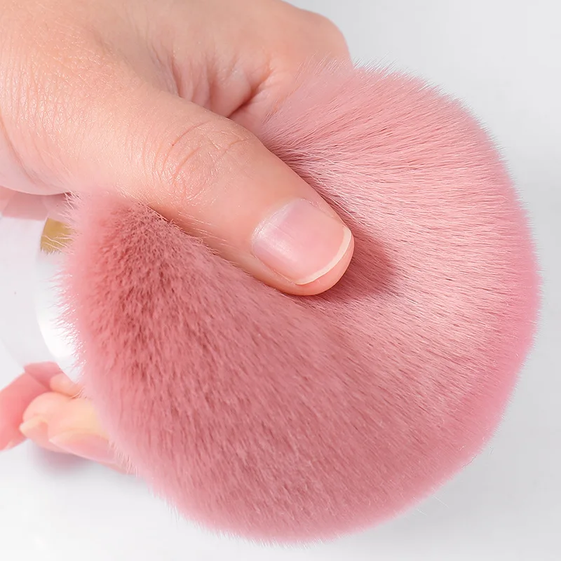 Мягкая щетка Greencotton для ногтей очистки пыли розовая акриловая блестящая