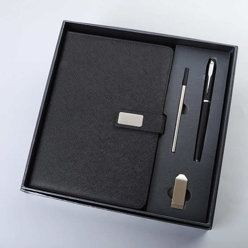 Journal Hardcover Planner Lined Customized PU Leather Cover Red Notebook Paper Stationery Stationary Gift Set 2024 with Pen