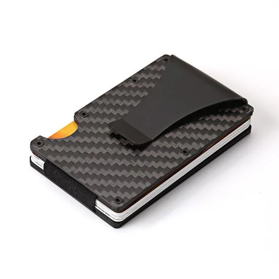 Ultra Thin Metal Blocking Wallets Slim Carbon Fiber Money Clip Wallet RFID Blocking Credit Card Case RFID Card Holder
