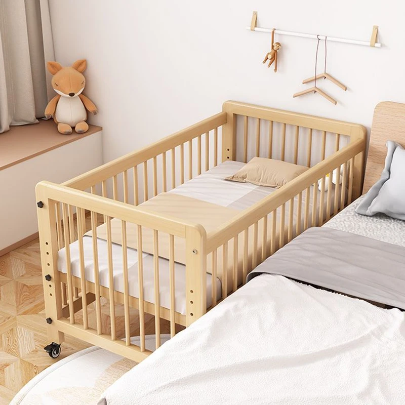 Luxurious Lead-Free Non-Toxic Natural Wood Baby Crib Safe Durable for Infants Assembly Required for Nursery Kindergarten Use