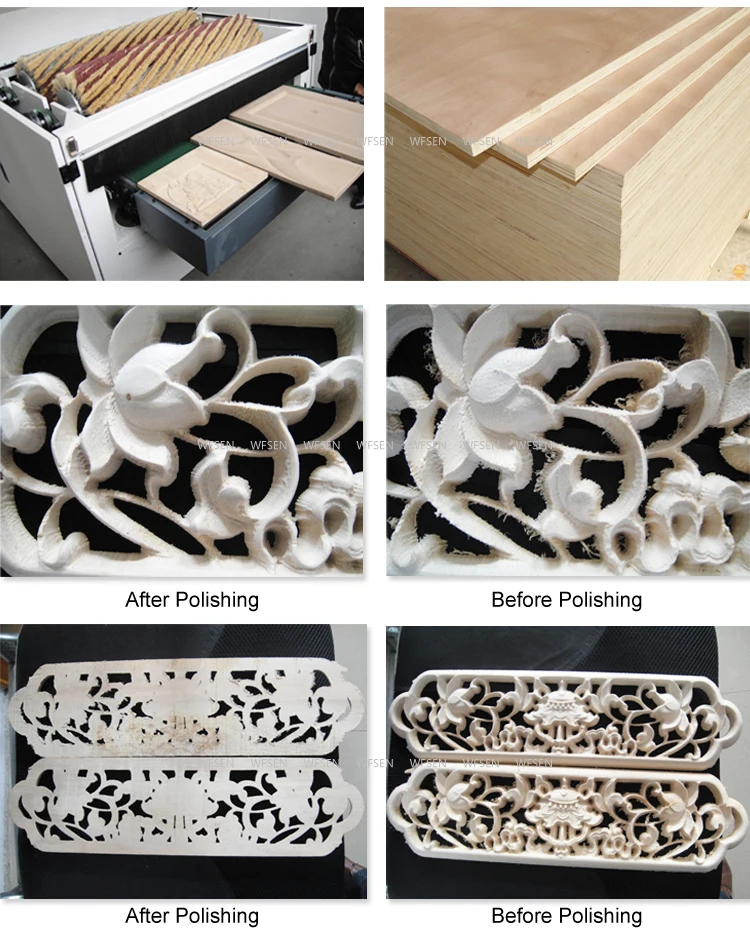 China Factory Profile Plywood Woodwork Dual Heavy Duty Cabinet Wood Brush Sander Machine