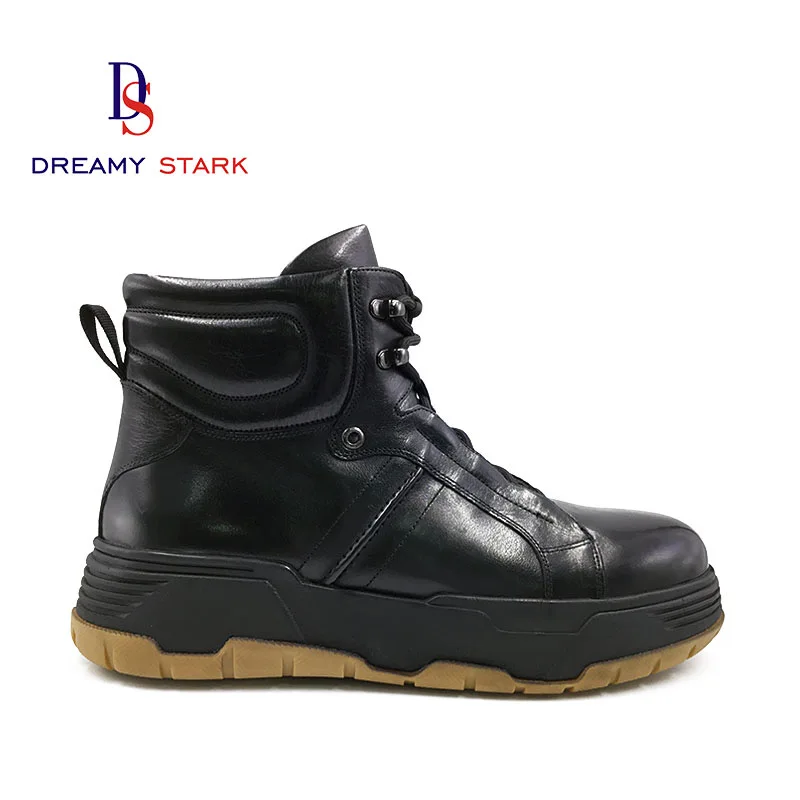 Dreamy Stark Sport Style Comfortable Walking Lace up High Top Shoes New Style Fashion Boot Genuine Leather Shoes Lace Boot