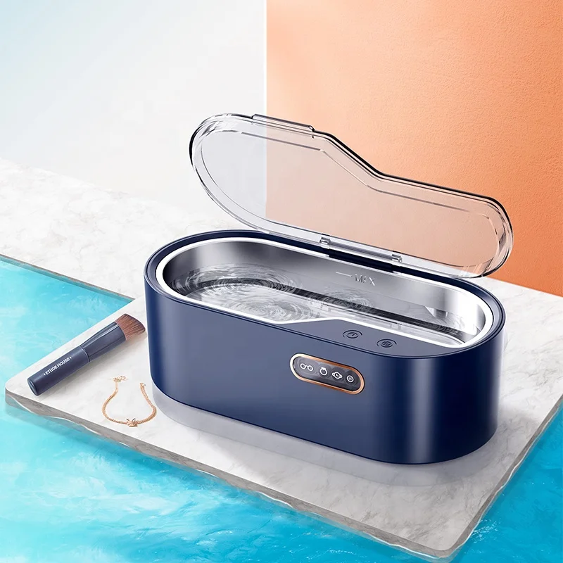 CE Rohs Ultrasonic Jewelry Cleaner Denture Ring Glasses Washing Bath Machine 49000Hz DC 12V US 24W High Frequency Vibration