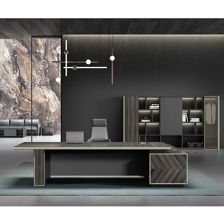 factory large size high end design gray MFC wood executive office table