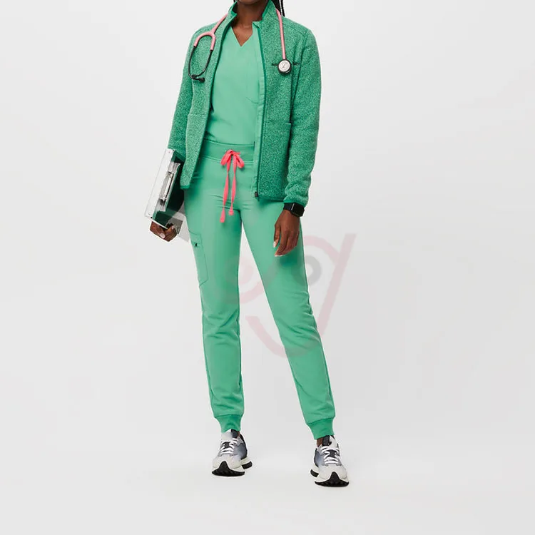 Customized Casual Trousers Hospital Uniforms  Women Scrub Pant High Waisted Jogger Scrub Pants