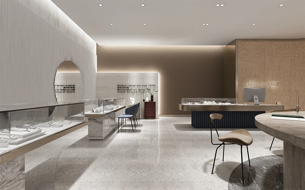 Jewelry showroom interior Display Showcase Jewelry Store renovation Fixture Customized Jewelry Shop layout design Furniture