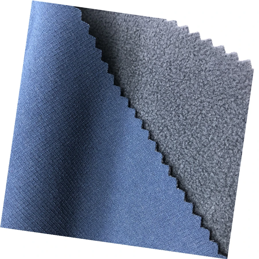 Нервущейся крепкой ткани 75D клетчатый жаккардовый из Полар-флиса и ТПУ плёнка 3 слоя водонепроницаемая ткань для