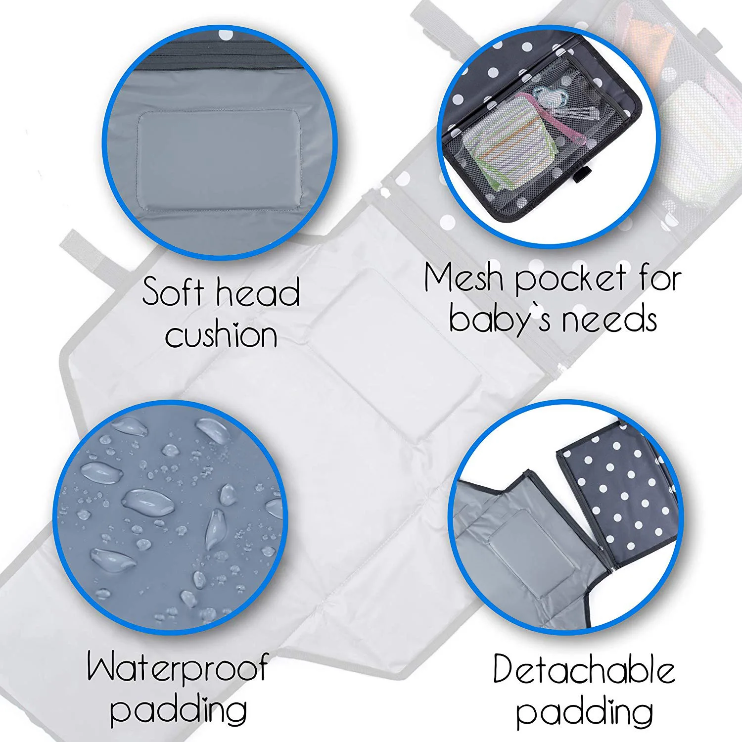 IVY Supply Wholesale Price Foldable Baby Changing Mat Bag Waterproof Outside Travel Portable Changing Pad