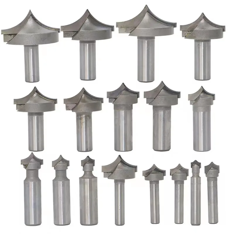 Woodworking Pointed Mouth Carving Slotting Line Chamfered Arc Fillet Milling Cutter