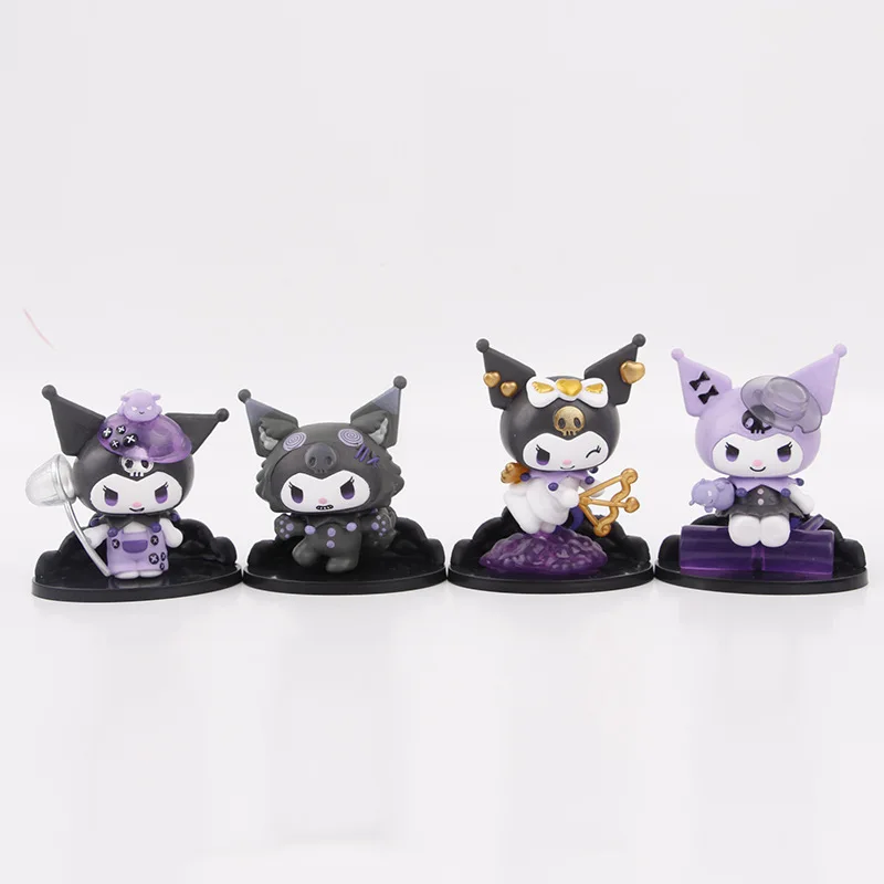 Hot Selling Anime PVC 8 PCS  Kuromi Action Figure Set Cake Car Decoration