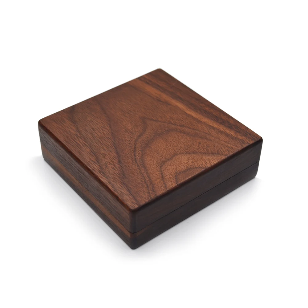 Square Walnut Wood Box Packaging For Storage