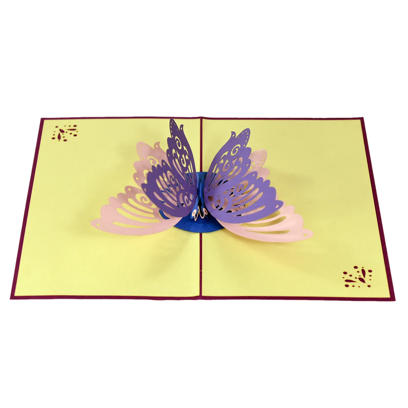 Best Seller 2022 Custom Design thank-you card or Invitation 3D Popup Cards Paper with Butterfly from Vietnam HMG Supplier